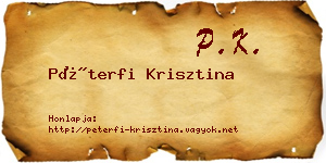 Péterfi Krisztina névjegykártya