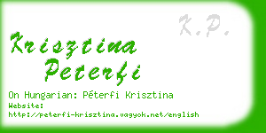 krisztina peterfi business card